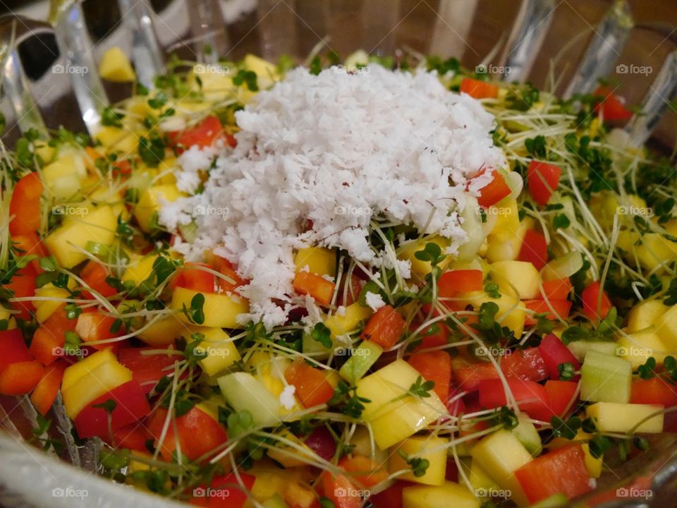 Mango and coconut salad 