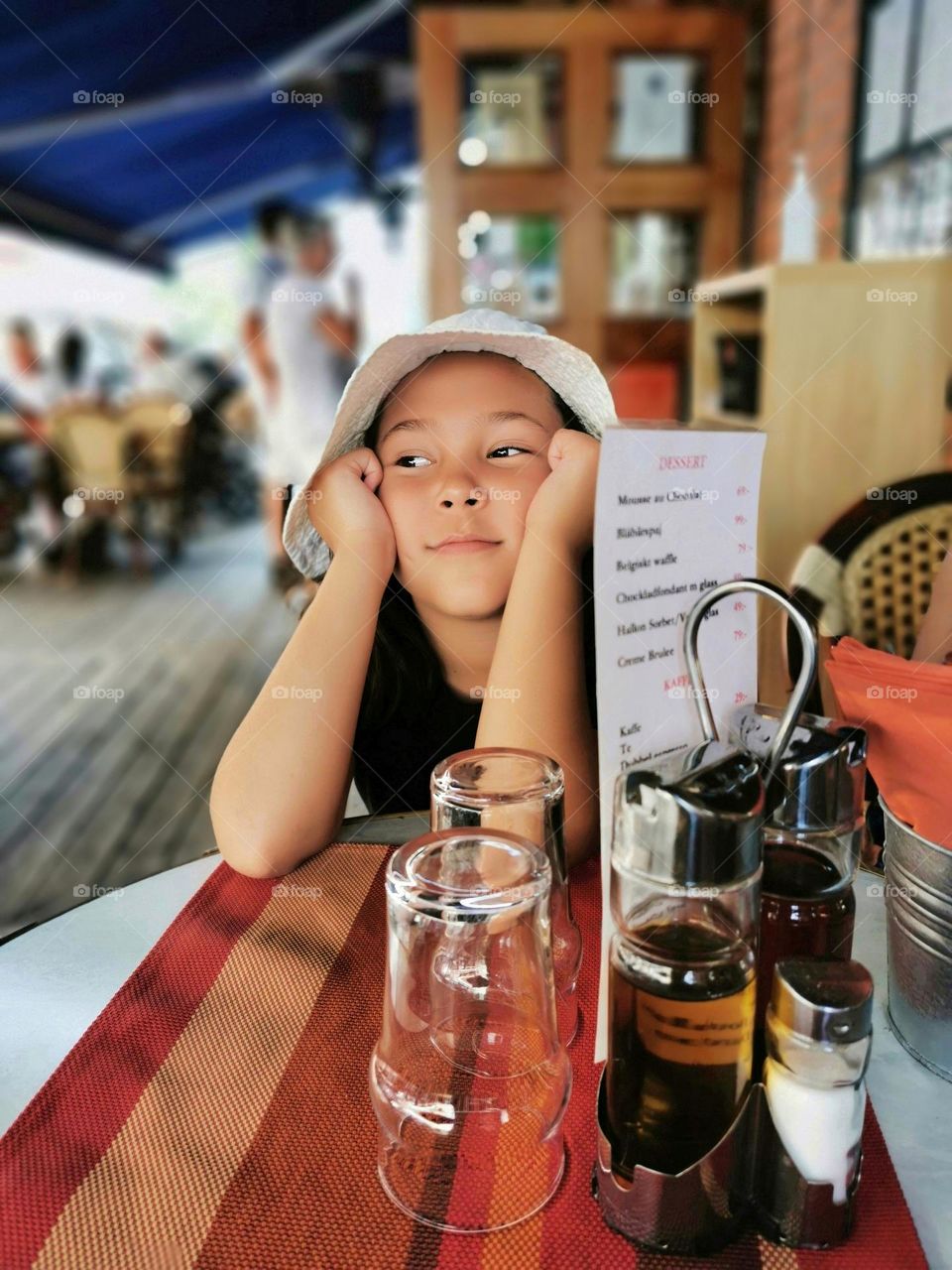 Girl in restaurant