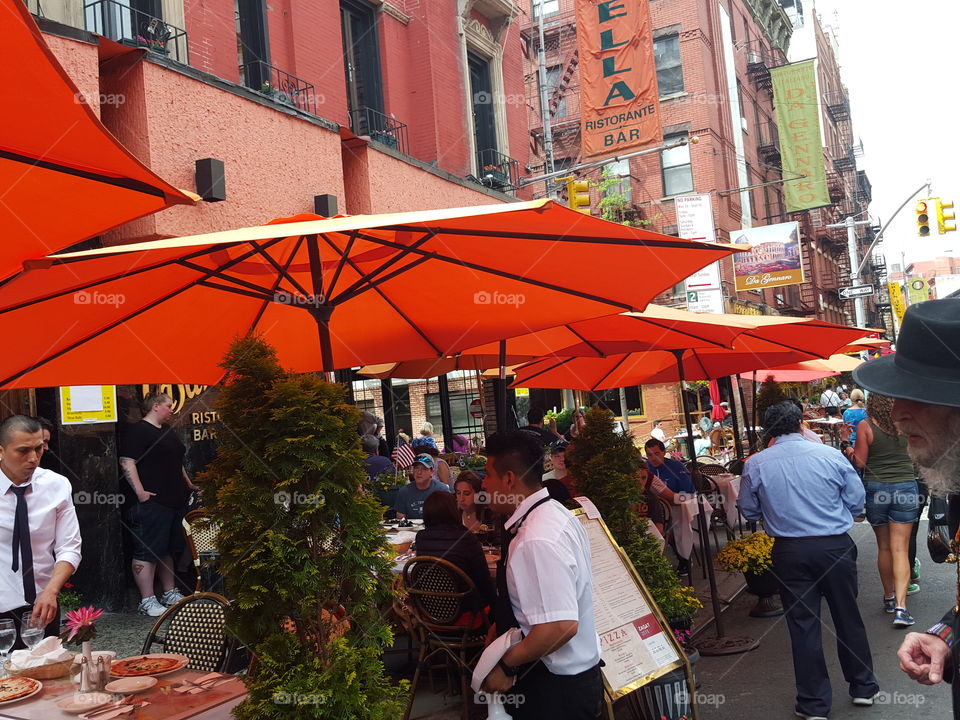 Orange Umbrellas, New York City