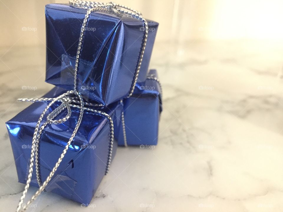 Beautiful blue gift.