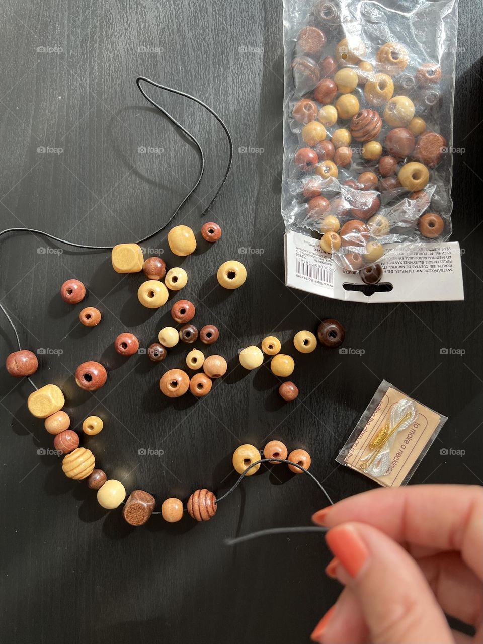 DYI and Crafts. Homemade, handmade nice wooden beads. 