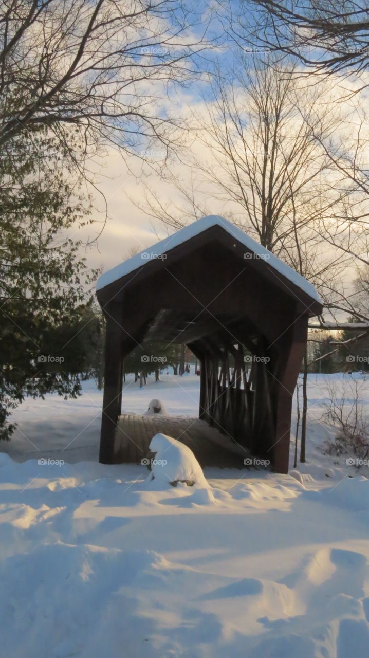 Covered Bridge in Winter