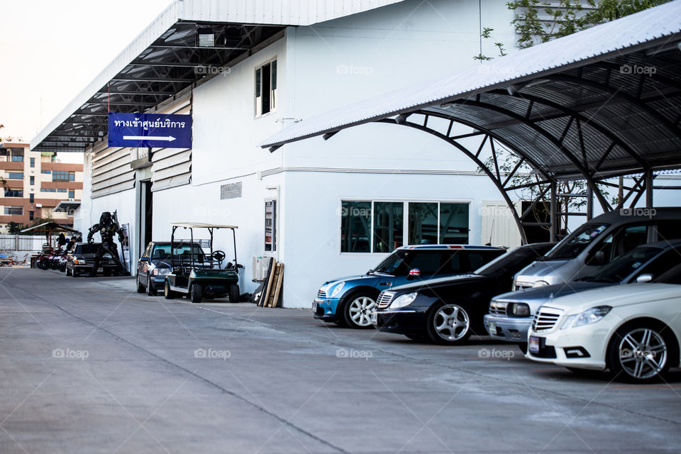 Parking lot in the showroom 