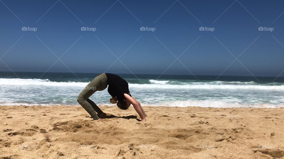 Yoga on the beach ( bridge)