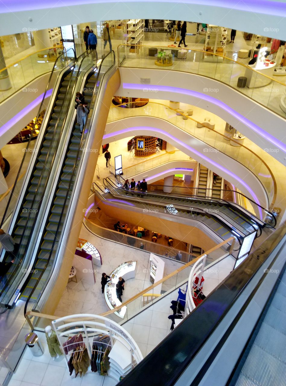 Escalator, Mall, Transportation System, Shopping, Indoors