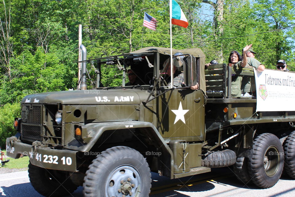 Military vehicle in parade 