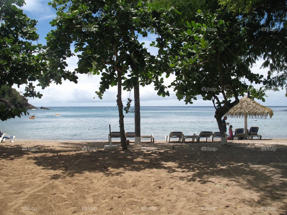 The beach in Saint Lucia. 