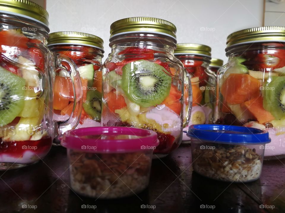 Fruits in jar for work 