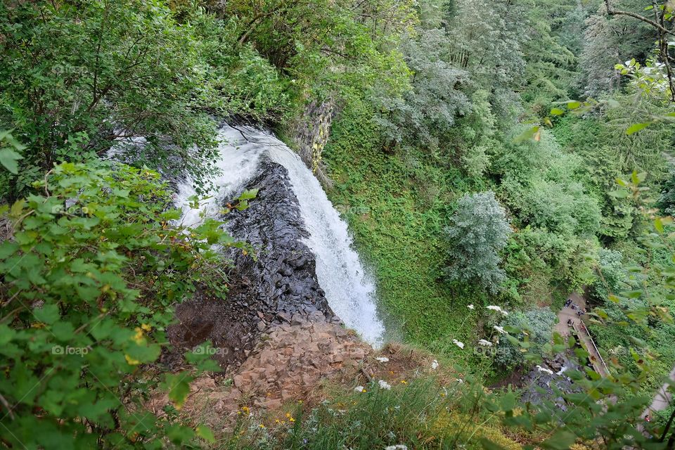 on the top of waterfall