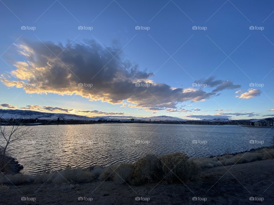 Virginia Lake in Reno Nevada. Scenic cloudscape. 
