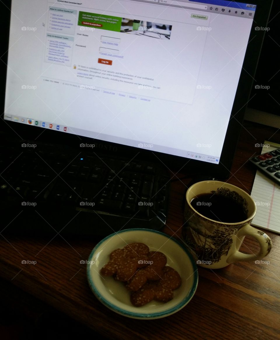 Cookies Computer and Coffee