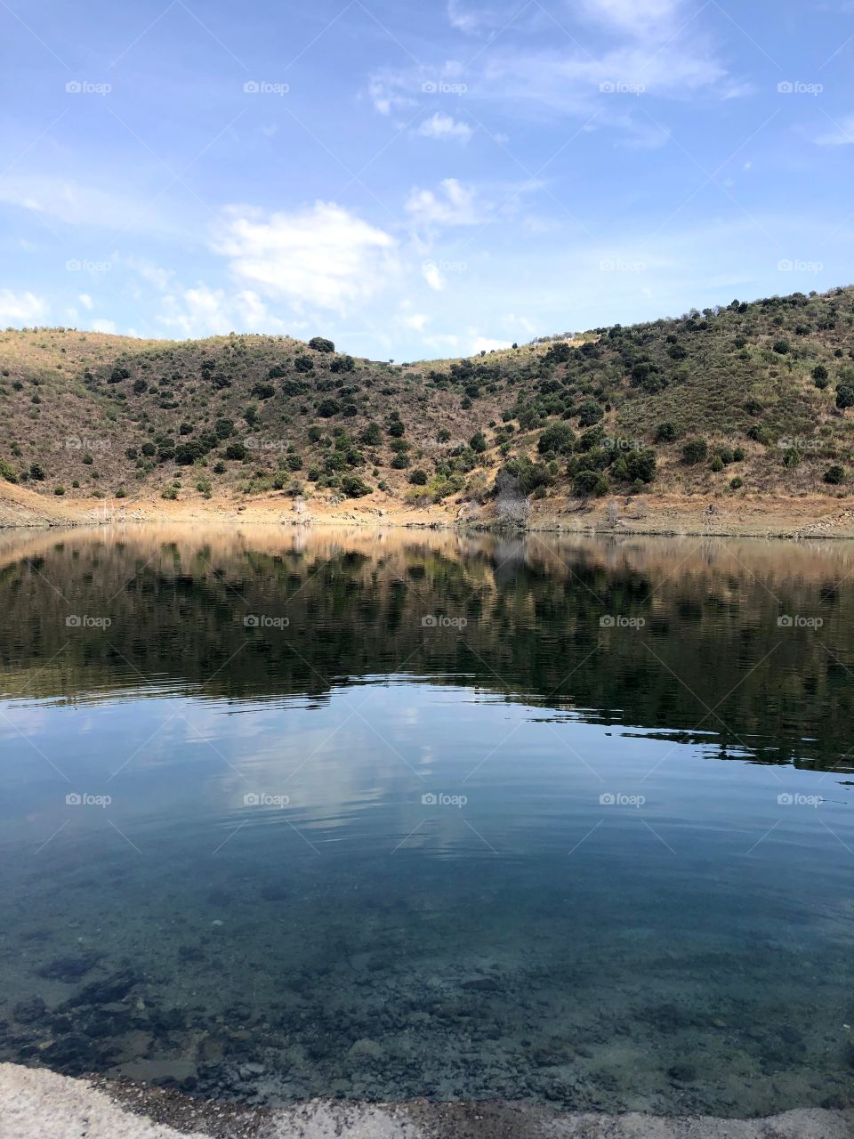 Reflection of the mountains in the river