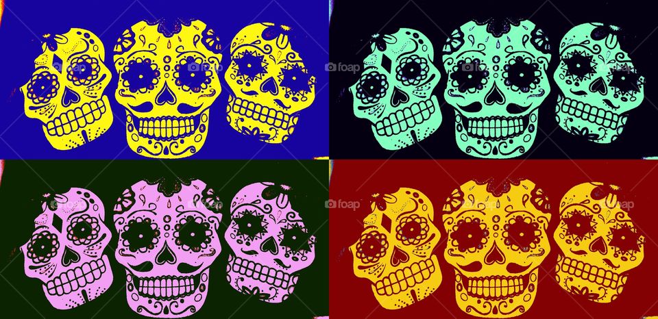 sugar skulls pop art