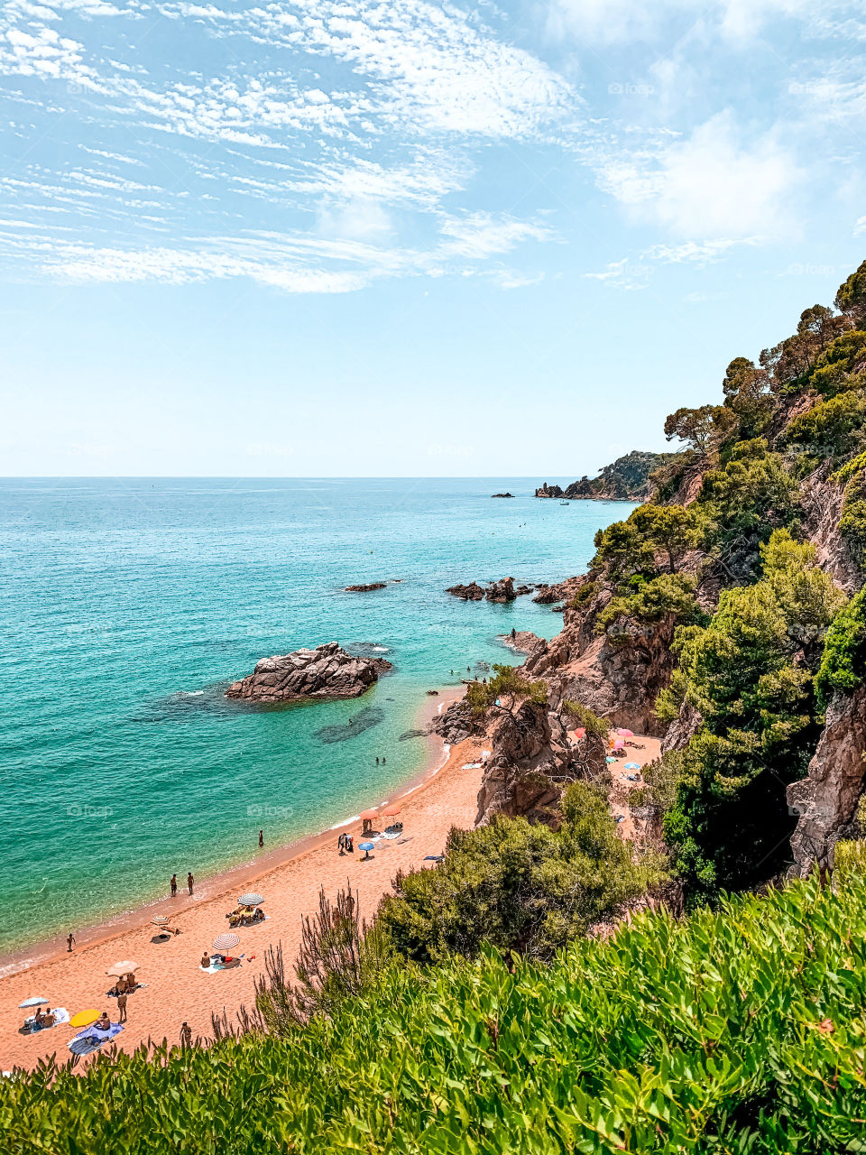 Landscape of a beach in summer during day 