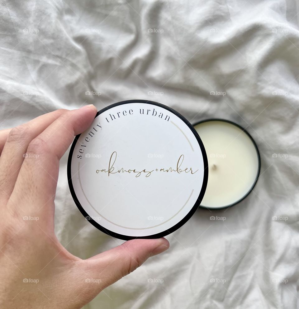 Homemade soy candle with scent