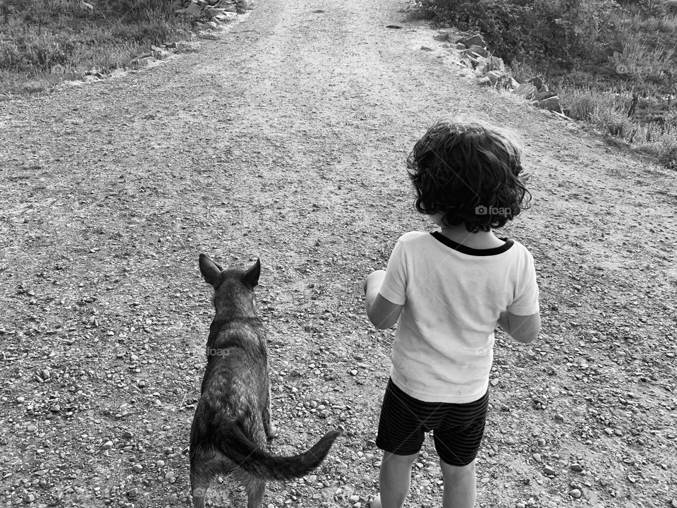 A boy and his dog