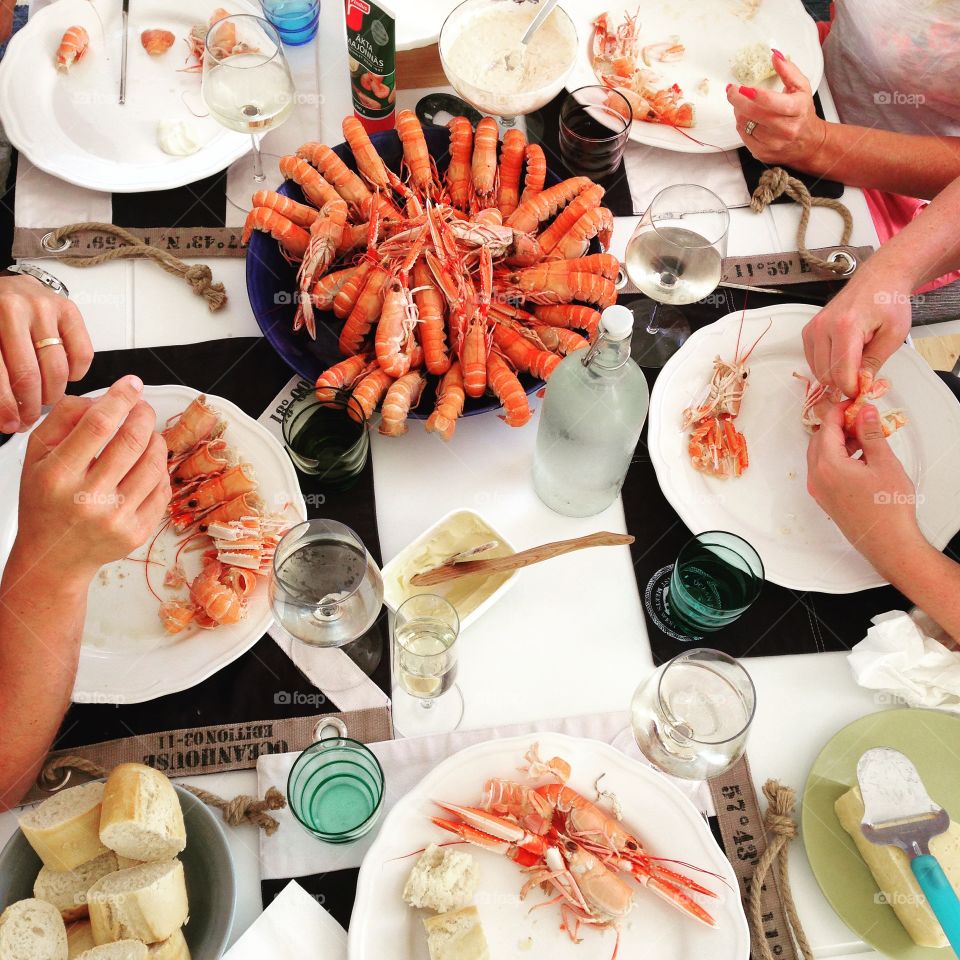 Crayfish Dinner . Crayfish on the west coast of Sweden 