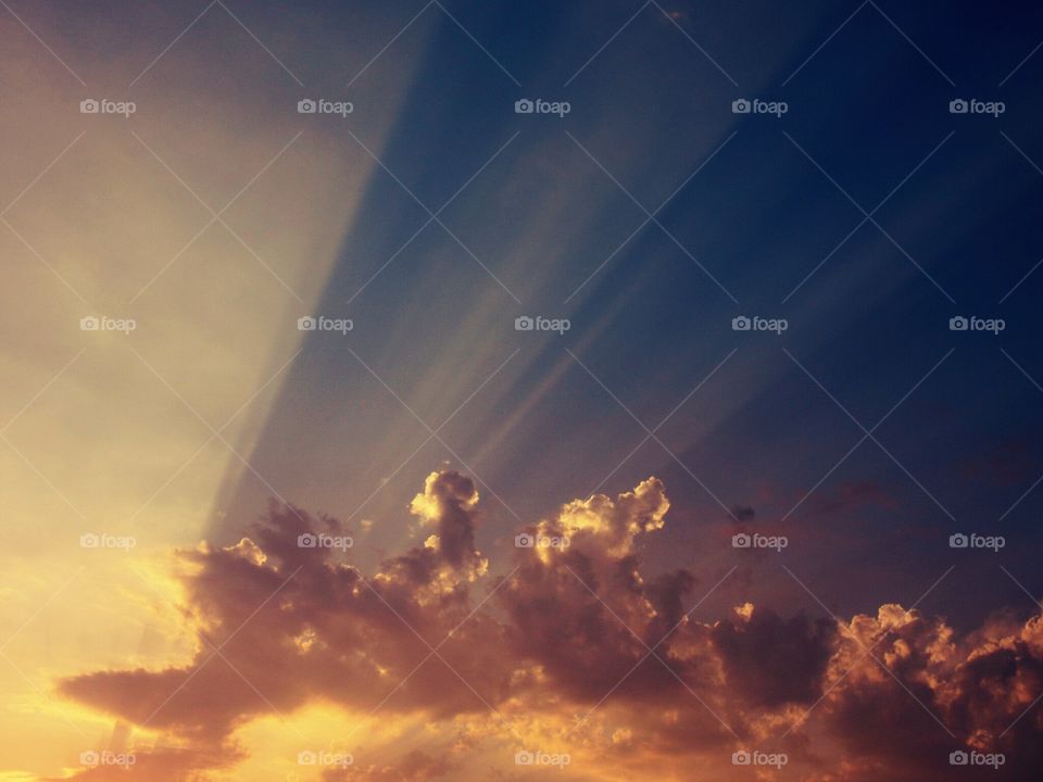 Rays of  light at Palinuro ( Italy ).