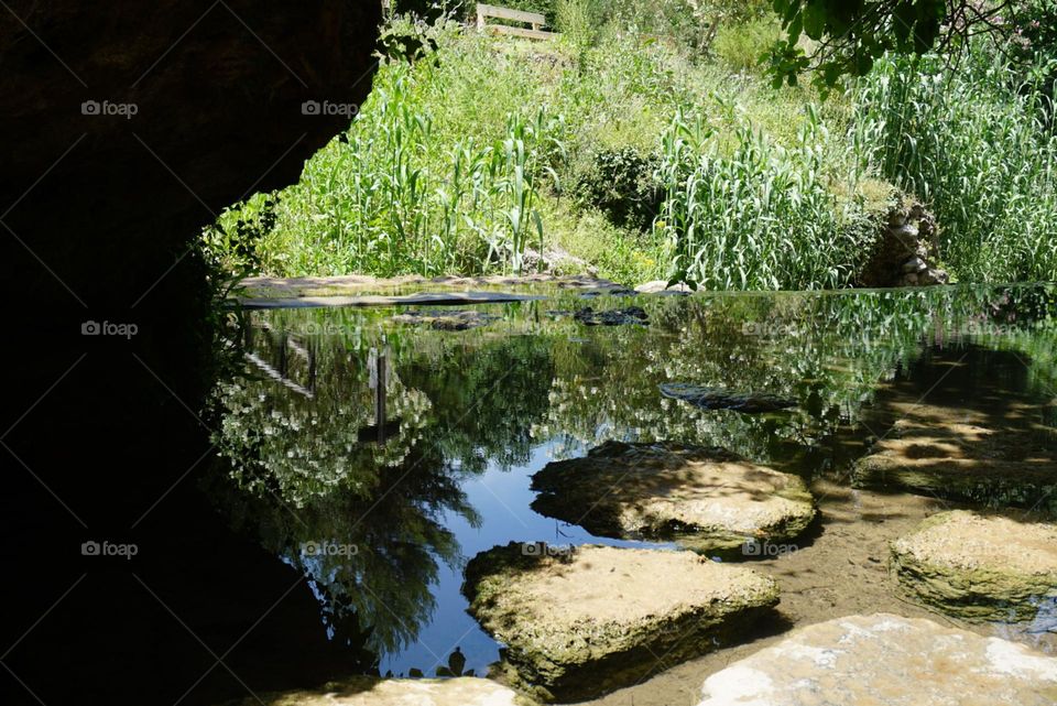 Nature#cave#lake#reflect#greengrass