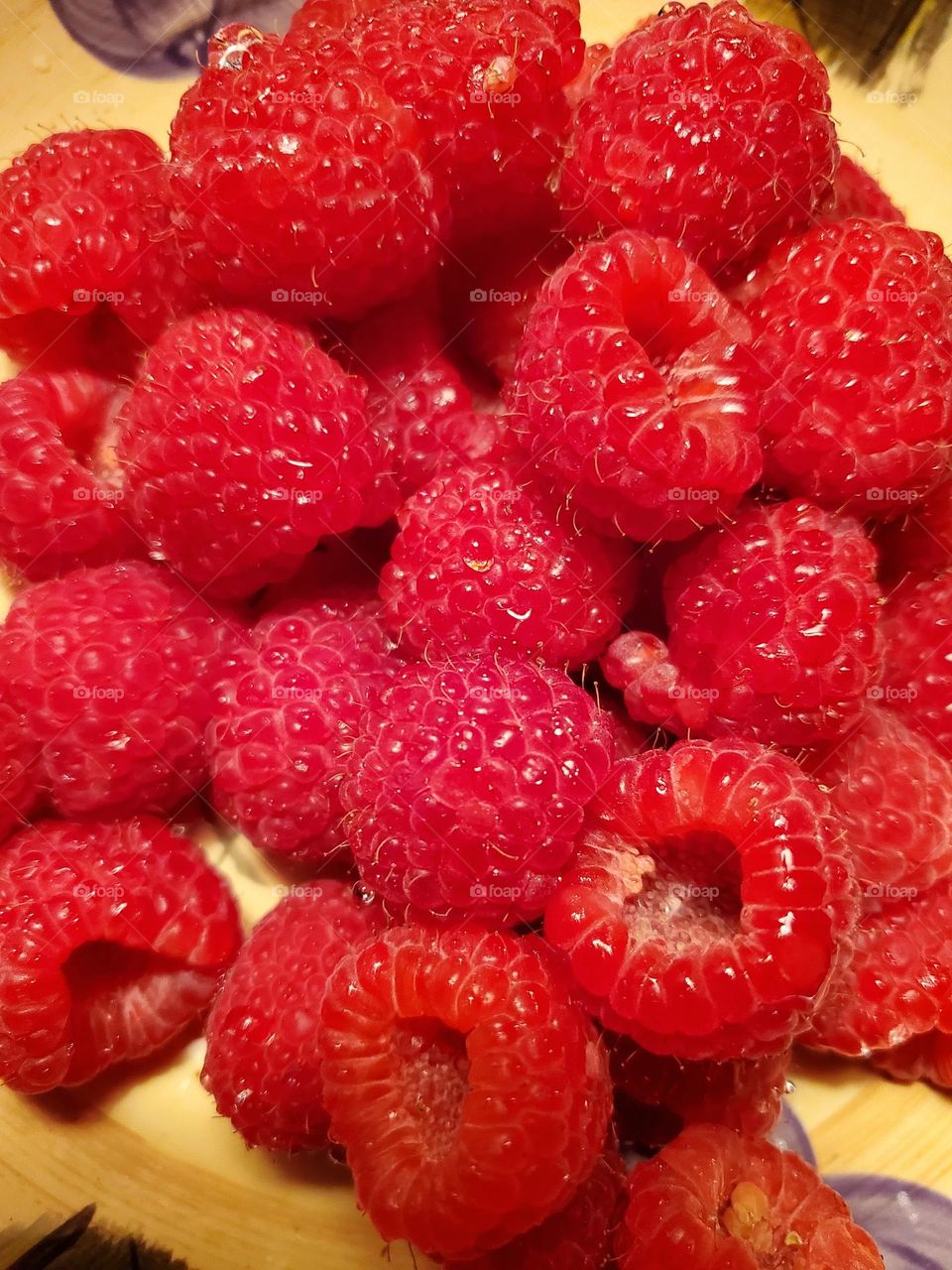 Fresh Red Raspberries in a Bowl