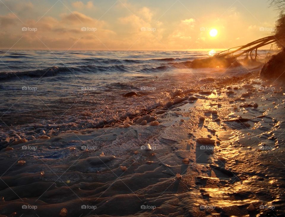 Frozen beach at the Baltic Sea coast 