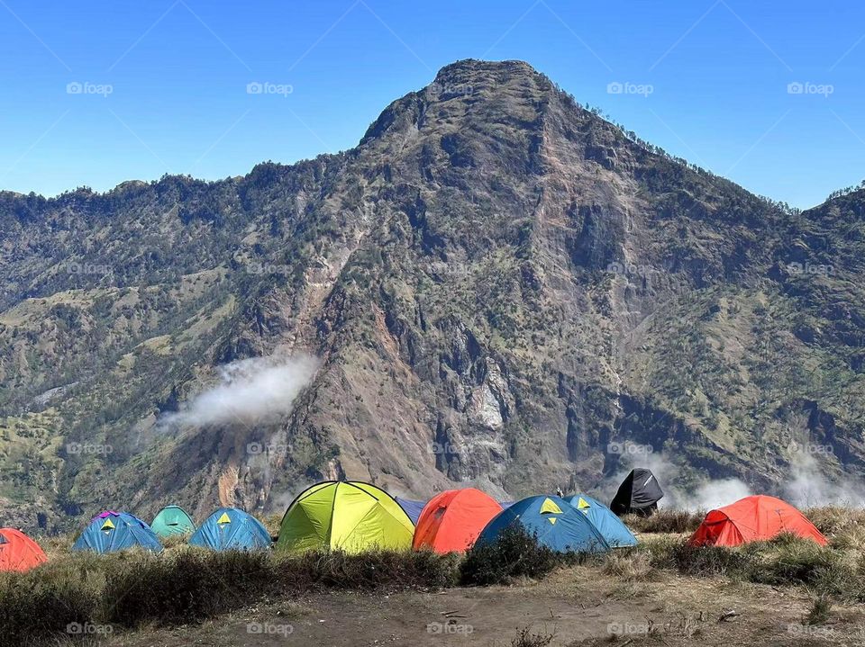 Camp site in Rinjani