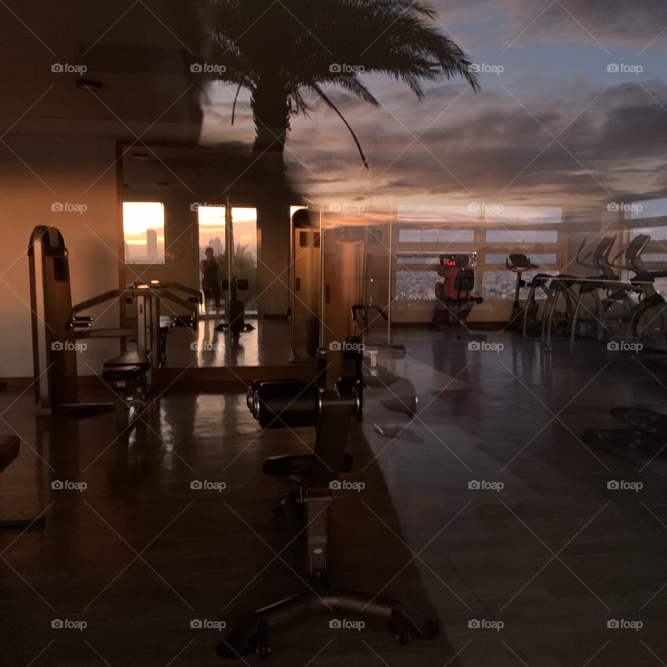Otherworldly gym sunrise
