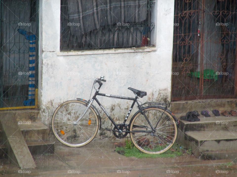 Is it raining?. Huge rain outside and no people to ride.