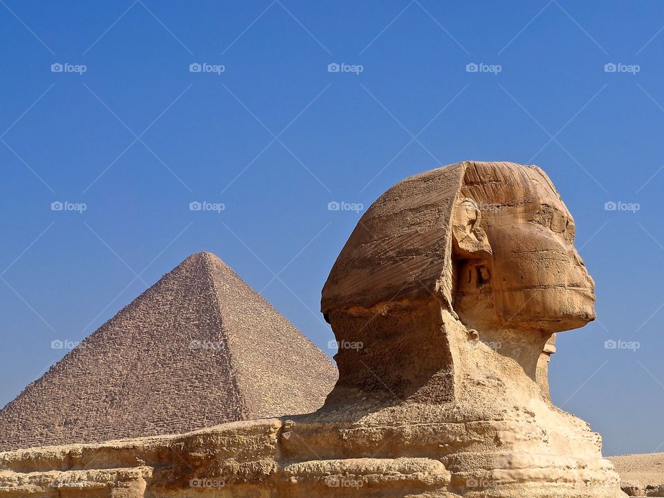 The Sphinx with the Great Pyramid