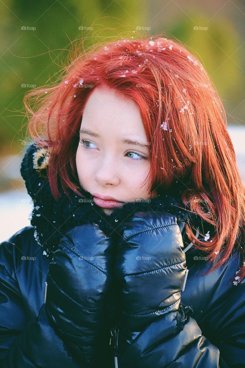 Portrait of sad young woman