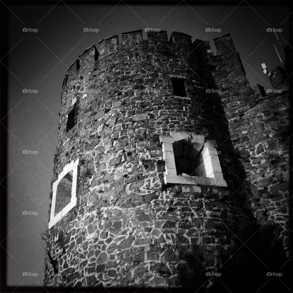 gorizia italy tower black and white castle by uolza