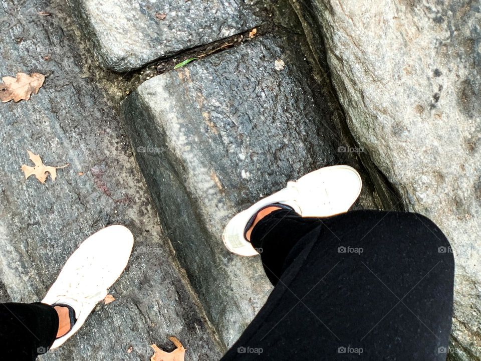 Climbing up to the stairs 