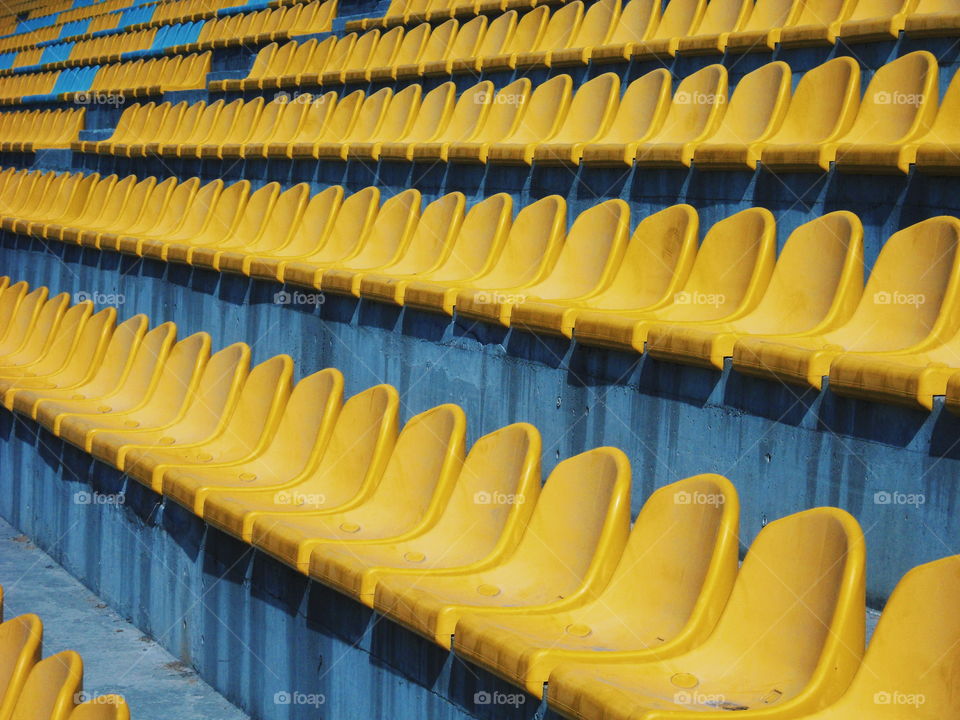 Yellow seats in the stadium