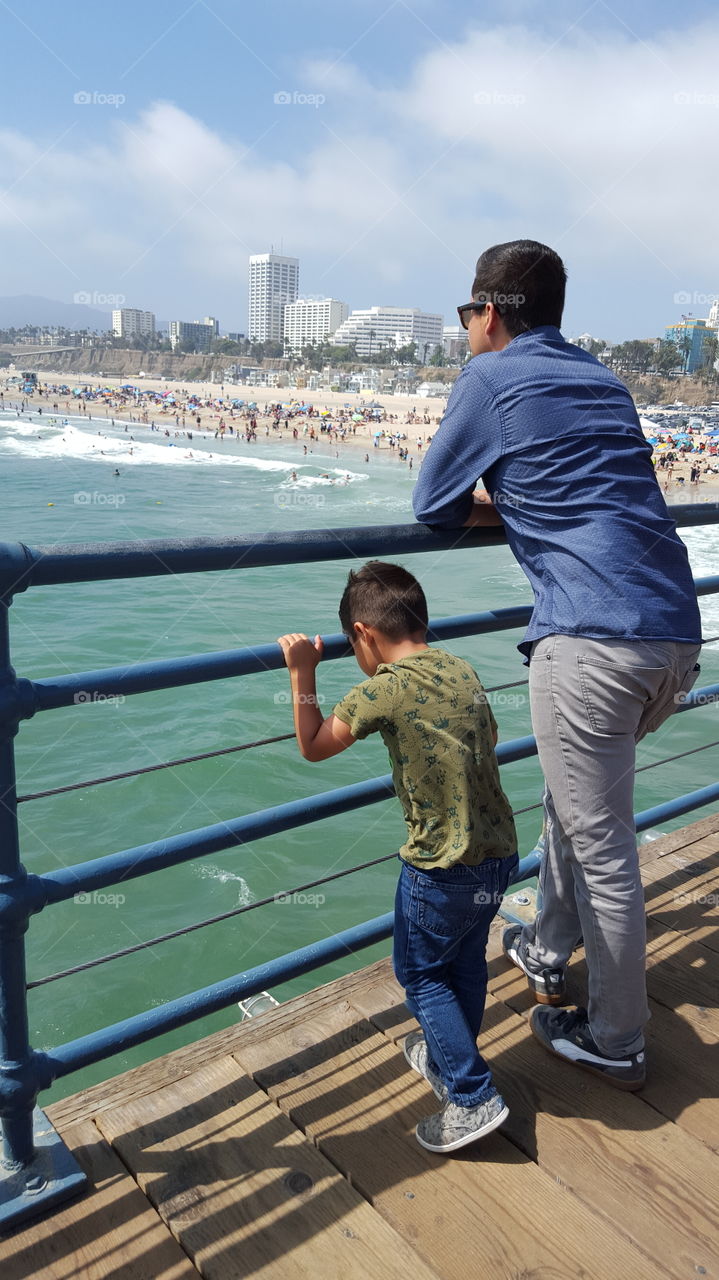 santa monica with the boys