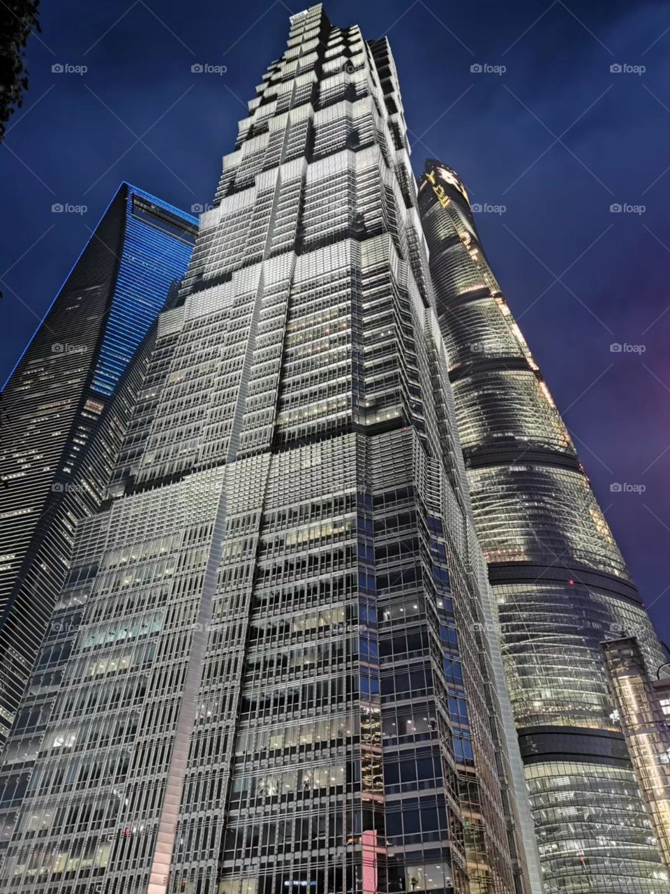 Towers at night Shanghai 