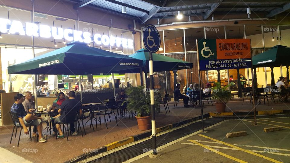 Outside Starbucks at AEON MALL SEREMBAN 2 satellite city of Seremban