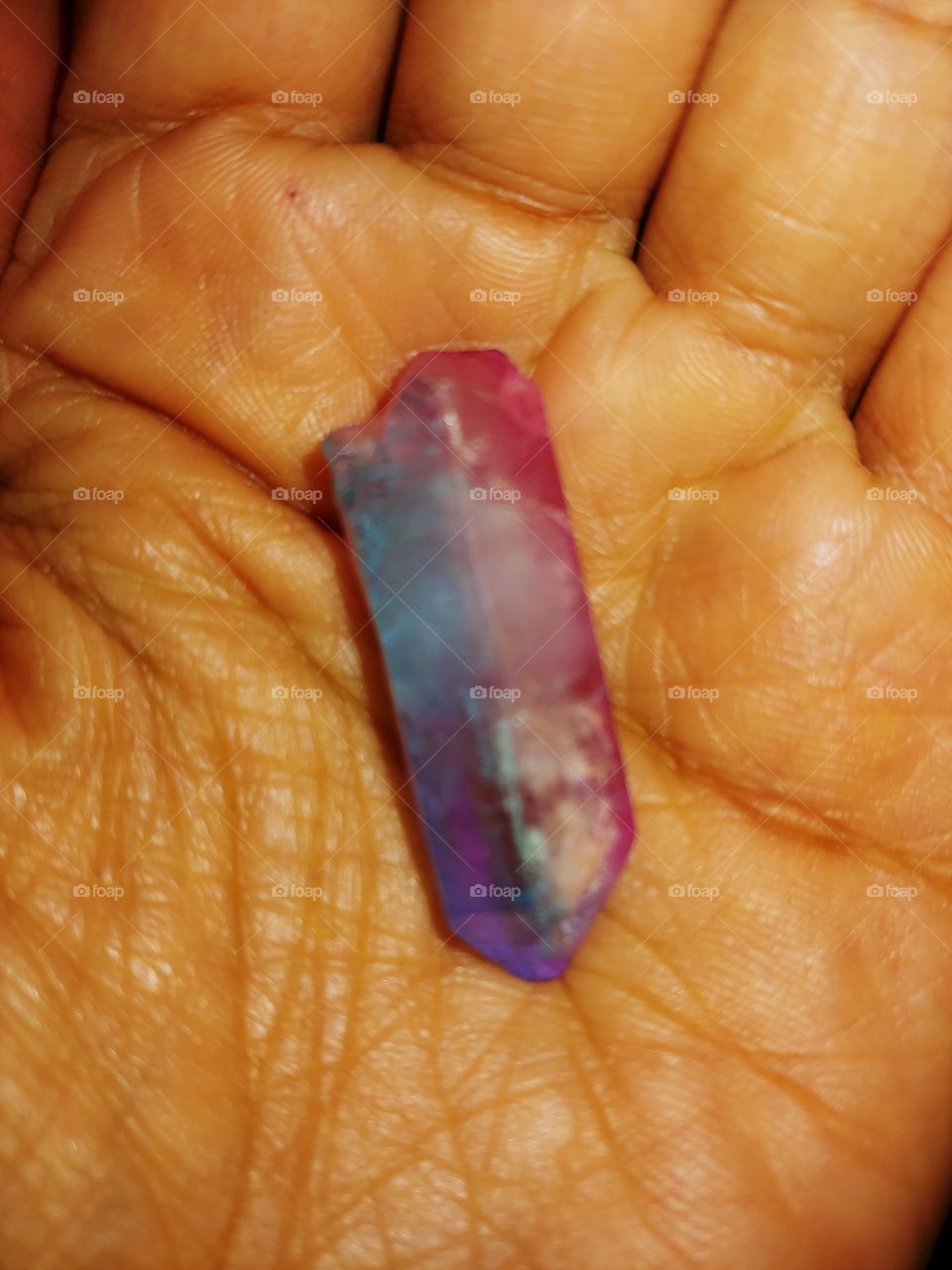 Pink and Blue Quartz Crystal
