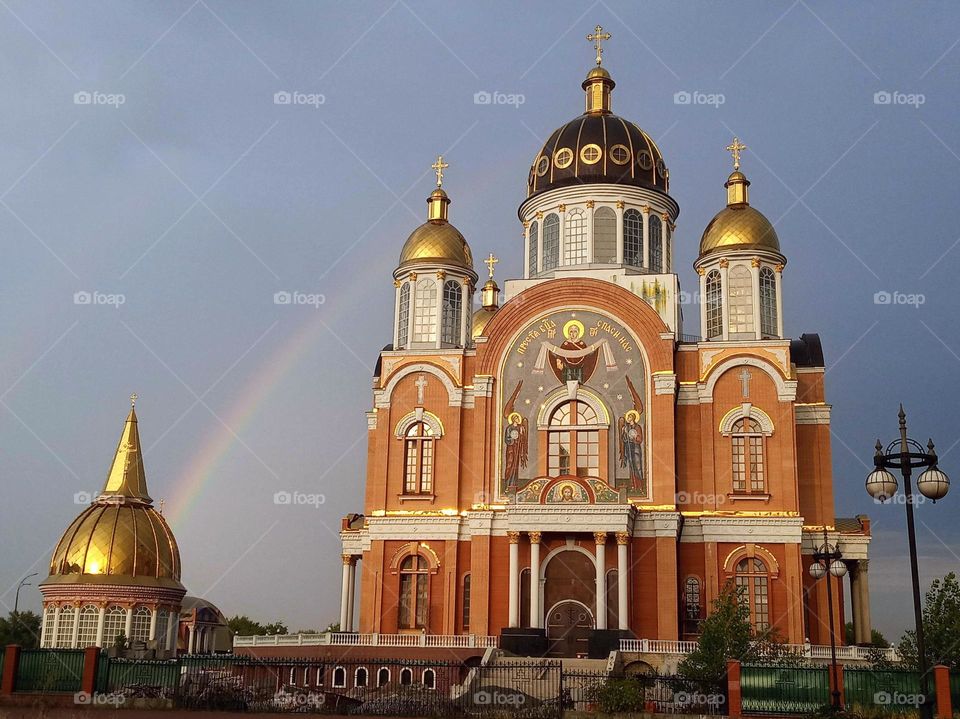 Architectural Marvels
Church and rainbow on the embankment in Kyiv