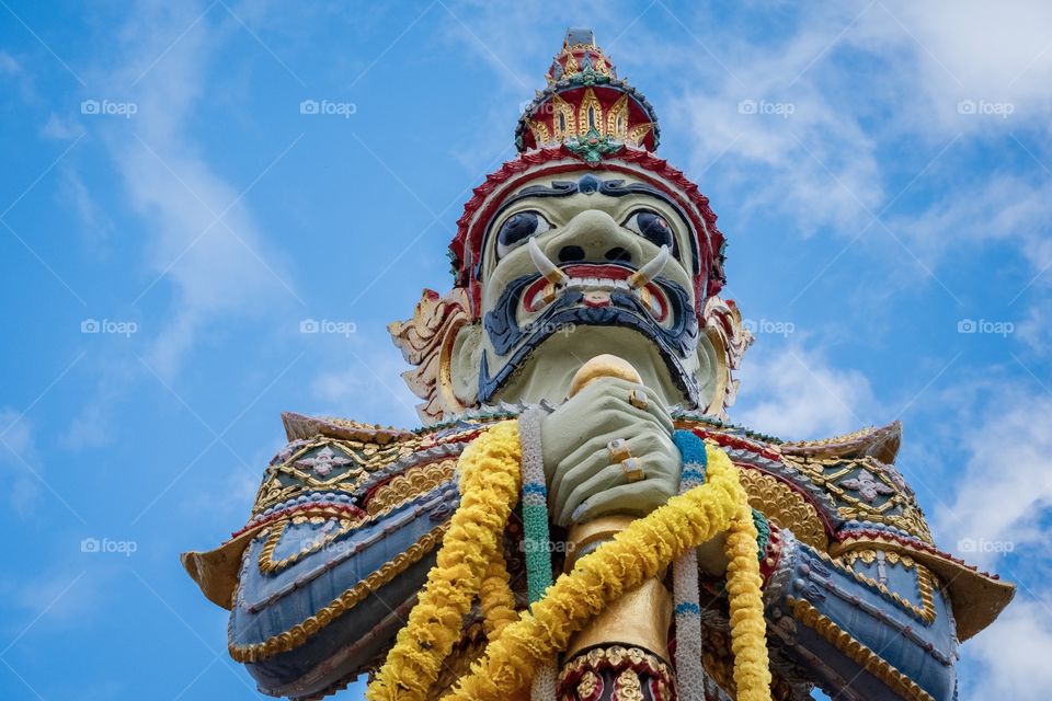 Colorful giant molding model of Thai culture