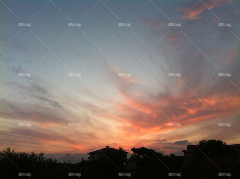 sky pink black clouds by nectarb