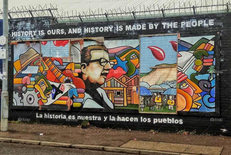 Colorful mural on the streets of Belfast