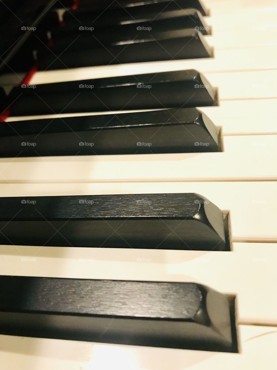 Gorgeous black and white rectangular piano keys make for a pretty photo! 