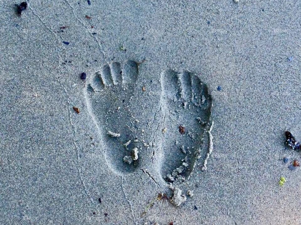 Footprint in sand