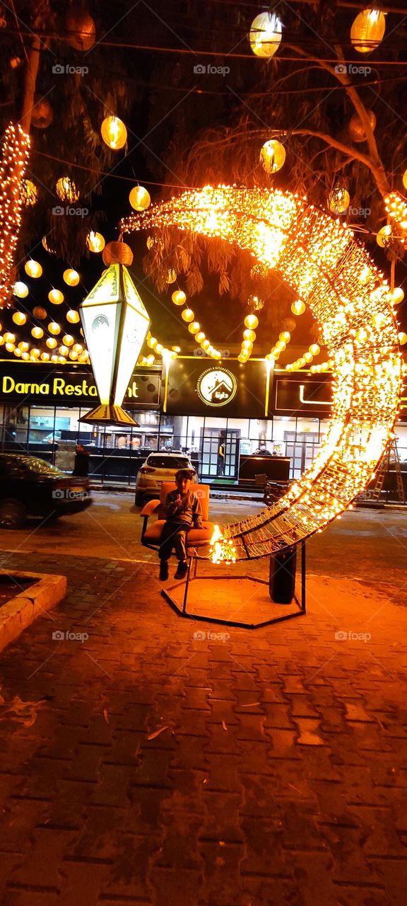 Ramadan Kareem, the crescent of Ramadan for Muslims