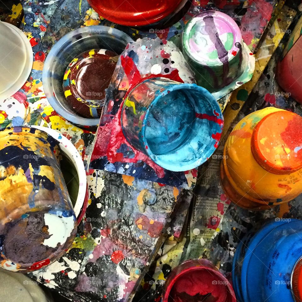 Paint Splatters. Paint cups