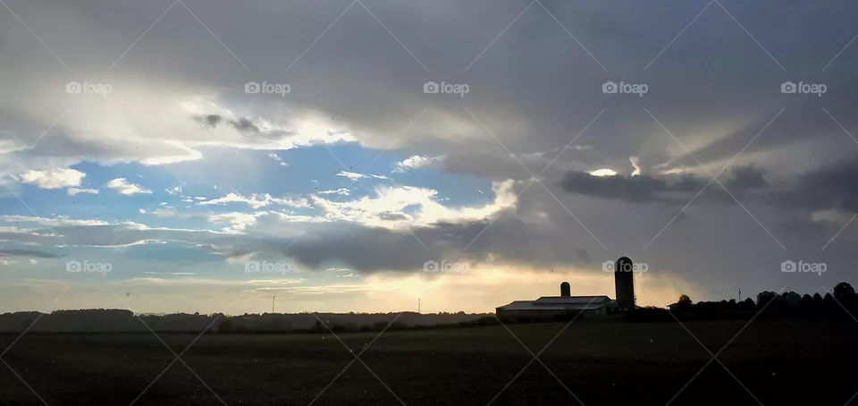 Storm passing over a farm in Wayne County, Ohio