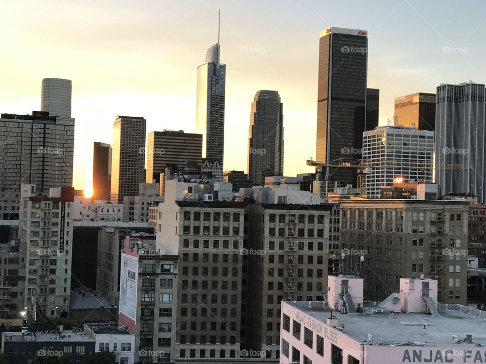 Downtown LA at sunset 👌🏻