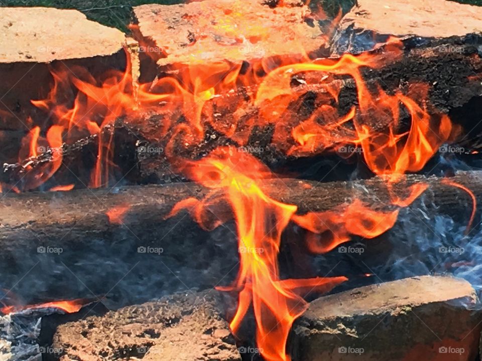 Closeup of campfire