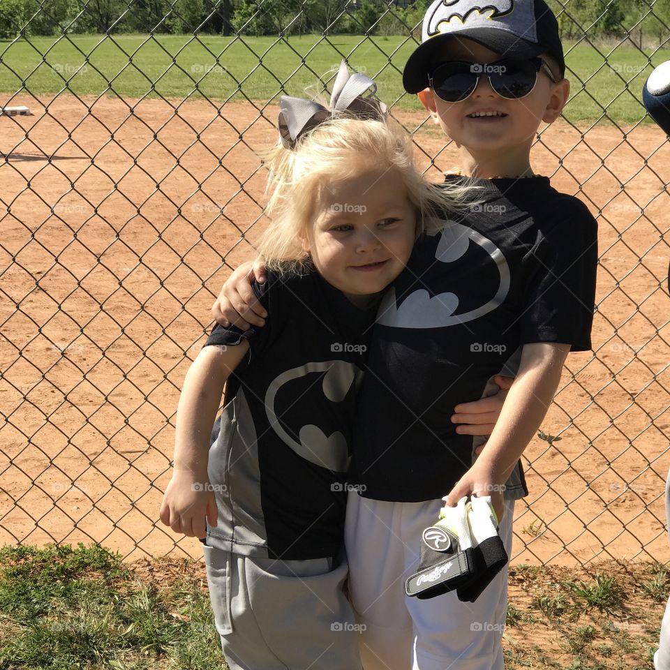 Siblings on the same teeball team