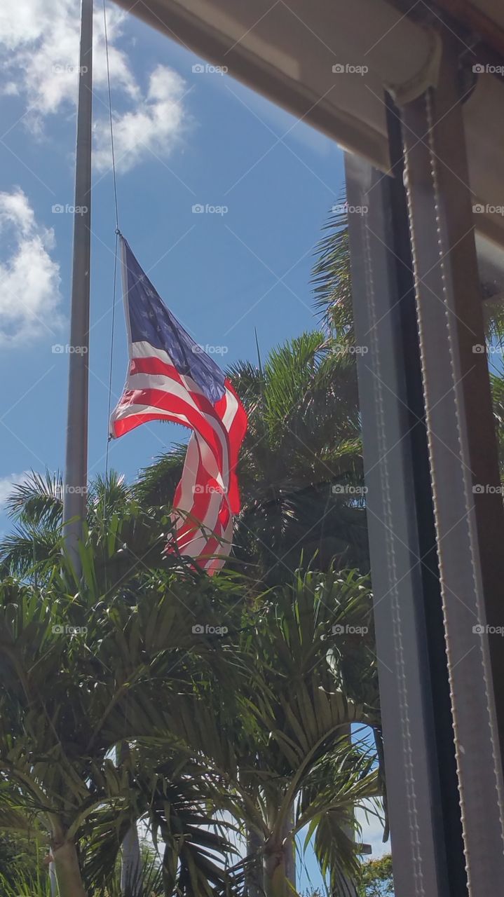 American Flag Half Mast
